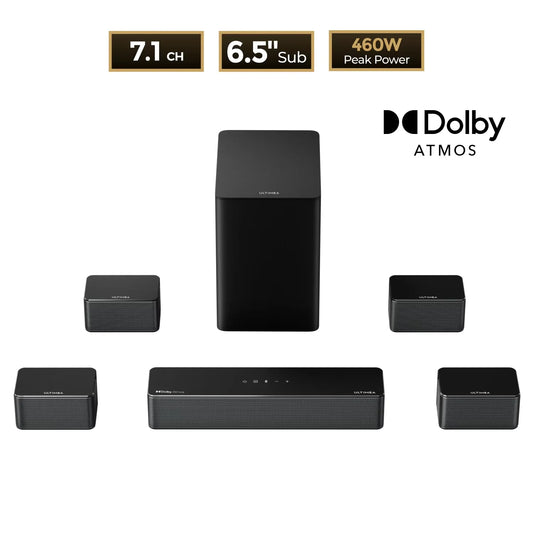 ULTIMEA Poseidon D80 Boom Soundbar 7.1 Surround Soundbar with Dolby Atmos Wireless Subwoofer Home Theater System And APP Control
