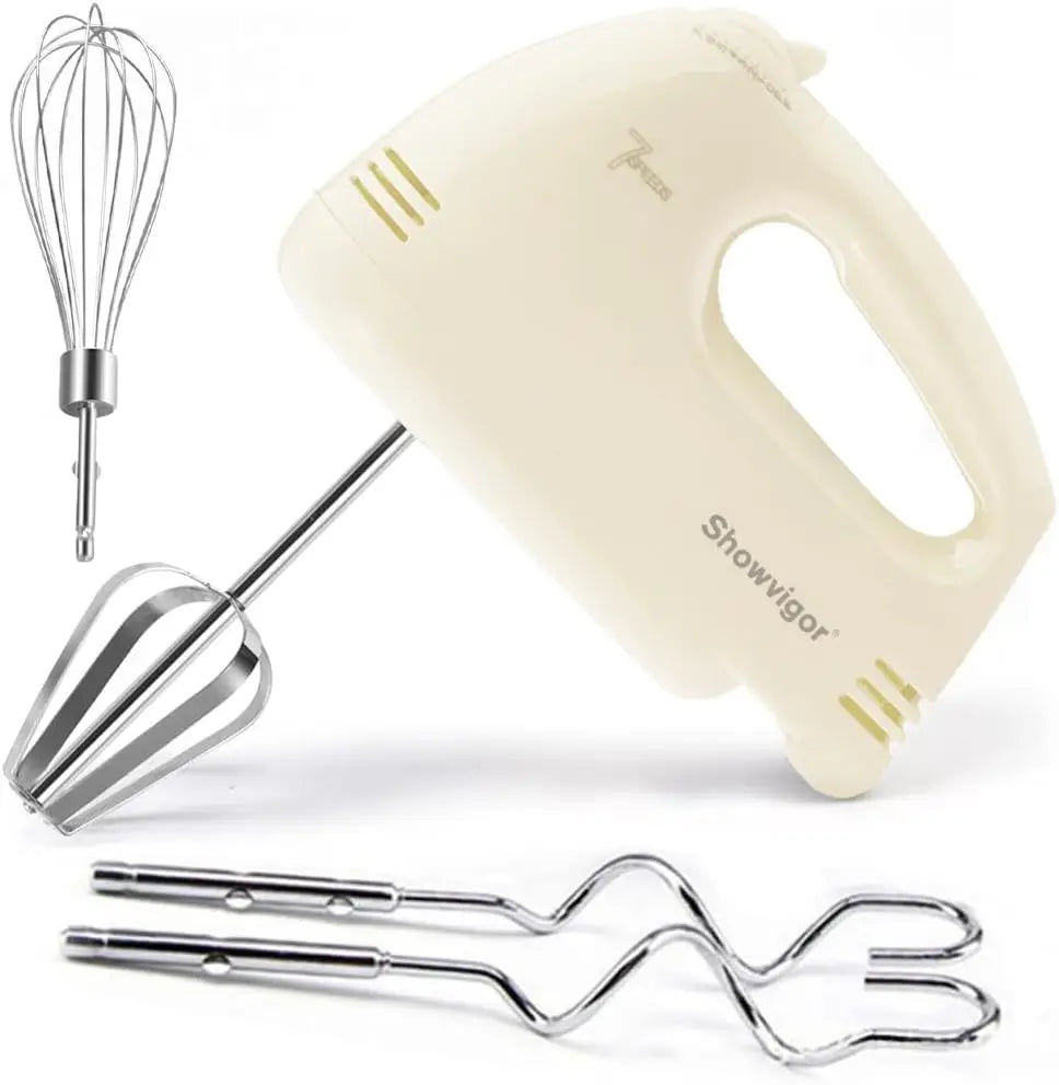 Electric Hand Mixer 180W with 5 Stainless Steel Attachments, 7 Speeds, Turbo Boost & Eject Button