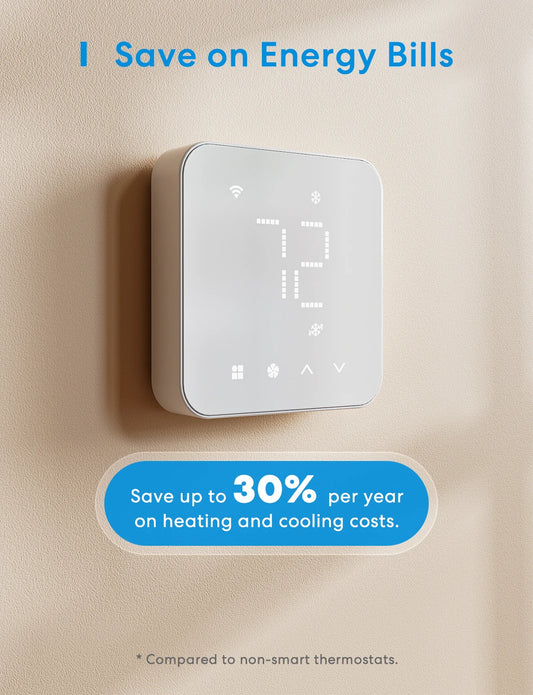 Meross 2025 NEW Matter Smart US 24V Wi-Fi Thermostat Compatible Heating and Cooling Systems Shipping from US