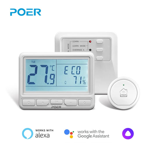 POER Smart WiFi Wireless Thermostat Programmable Room Temperature Controller Alexa Boiler Underfloor Heating Thermoregulator