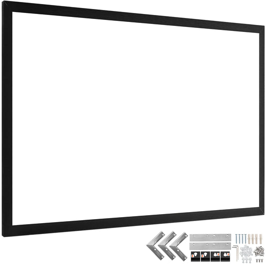 VEVOR Projector Screen 100 inch Aluminum Fixed Frame 16:9 4K HD Home Cinema Theater Wall Mountable Moive Screen for Office Home