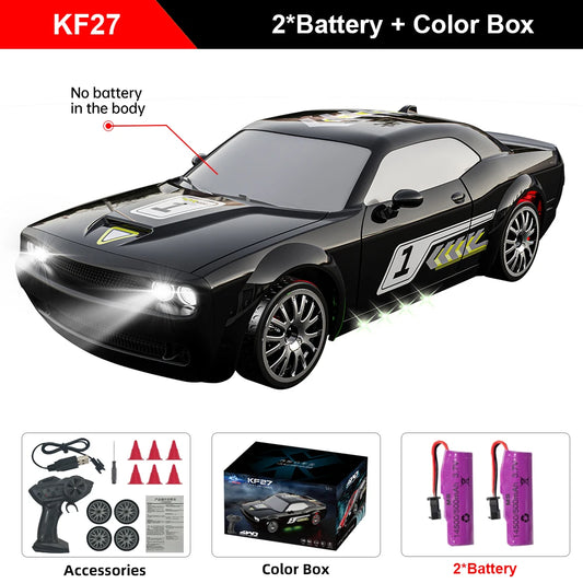 Teeggi 2.4G RC CAR With LED Light 4WD Remote Control Drift Cars Professional Racing Toys for Children Gifts VS GTR Model AE86