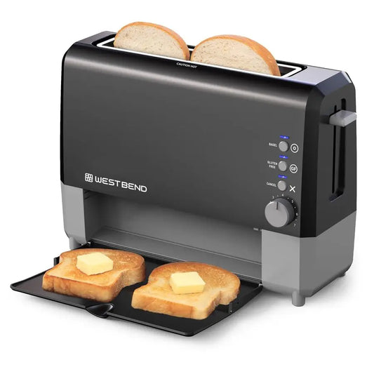 QuikServe Toaster, 2Slice WideSlot SlideThrough Bread Toaster with Bagel and GlutenFree Settings and CoolTouch Exterior Fast Toa
