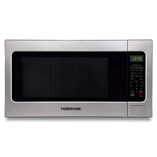 2.2 Cu. Ft. Countertop Microwave Oven 1100 Watts Power Smart Sensor Auto Cook Settings Defrost Easy Clean and Child Safety Lock