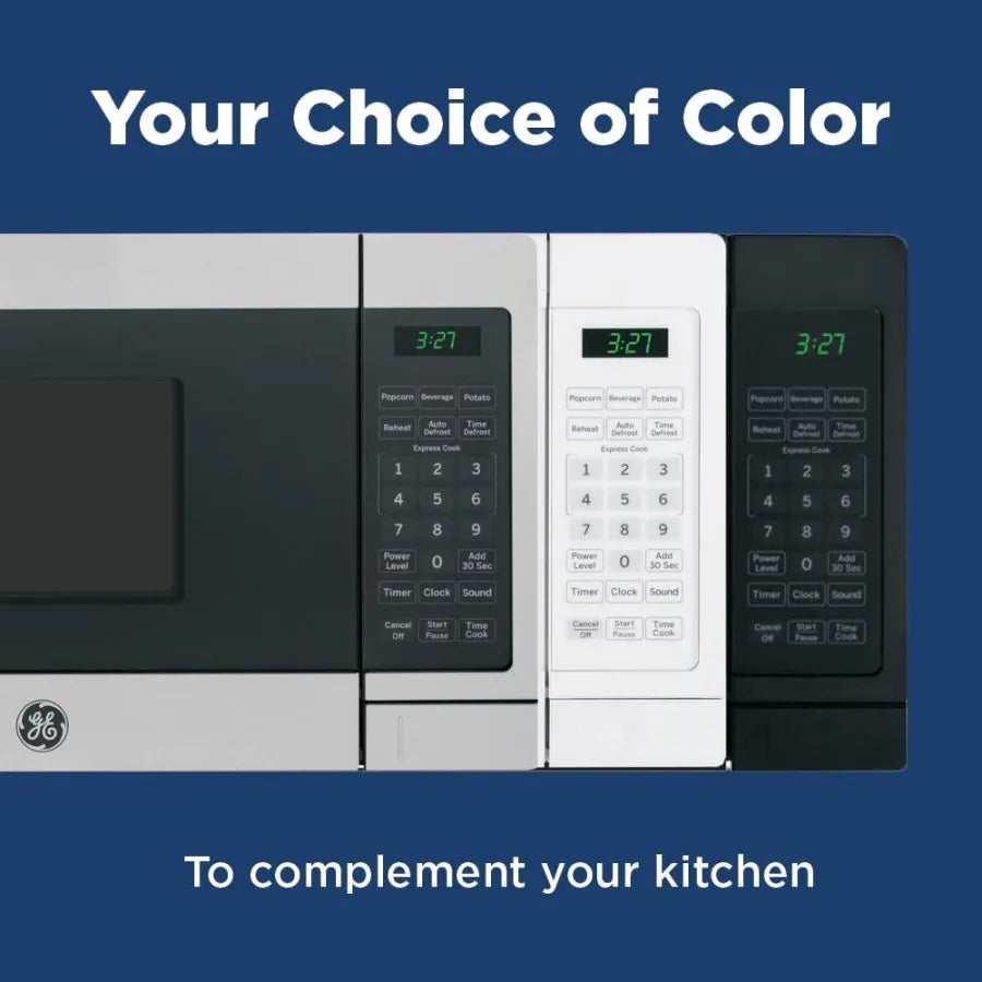 JEM3072SHSS Microwave Oven 700 Watts Auto or Manual Defrost Option Kitchen Essentials for The Countertop 0.7 Cubic Feet Capacit