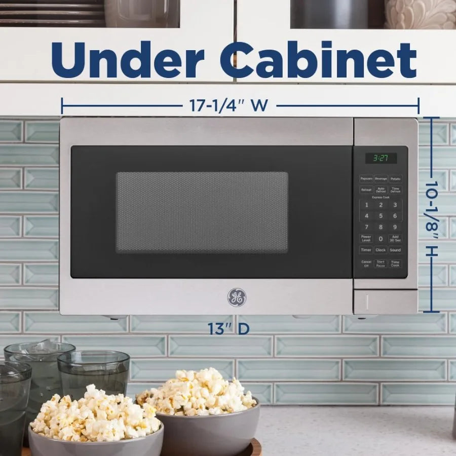 JEM3072SHSS Microwave Oven 700 Watts Auto or Manual Defrost Option Kitchen Essentials for The Countertop 0.7 Cubic Feet Capacit