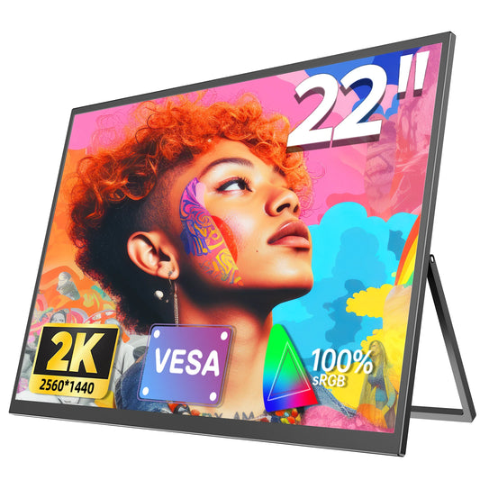 UPERFECT UMax 22 Computer Gaming Display 22inch Monitor 2K 1440P 100% sRGB USB-C HDMI IPS Screen for Laptop MacBook Surface PC